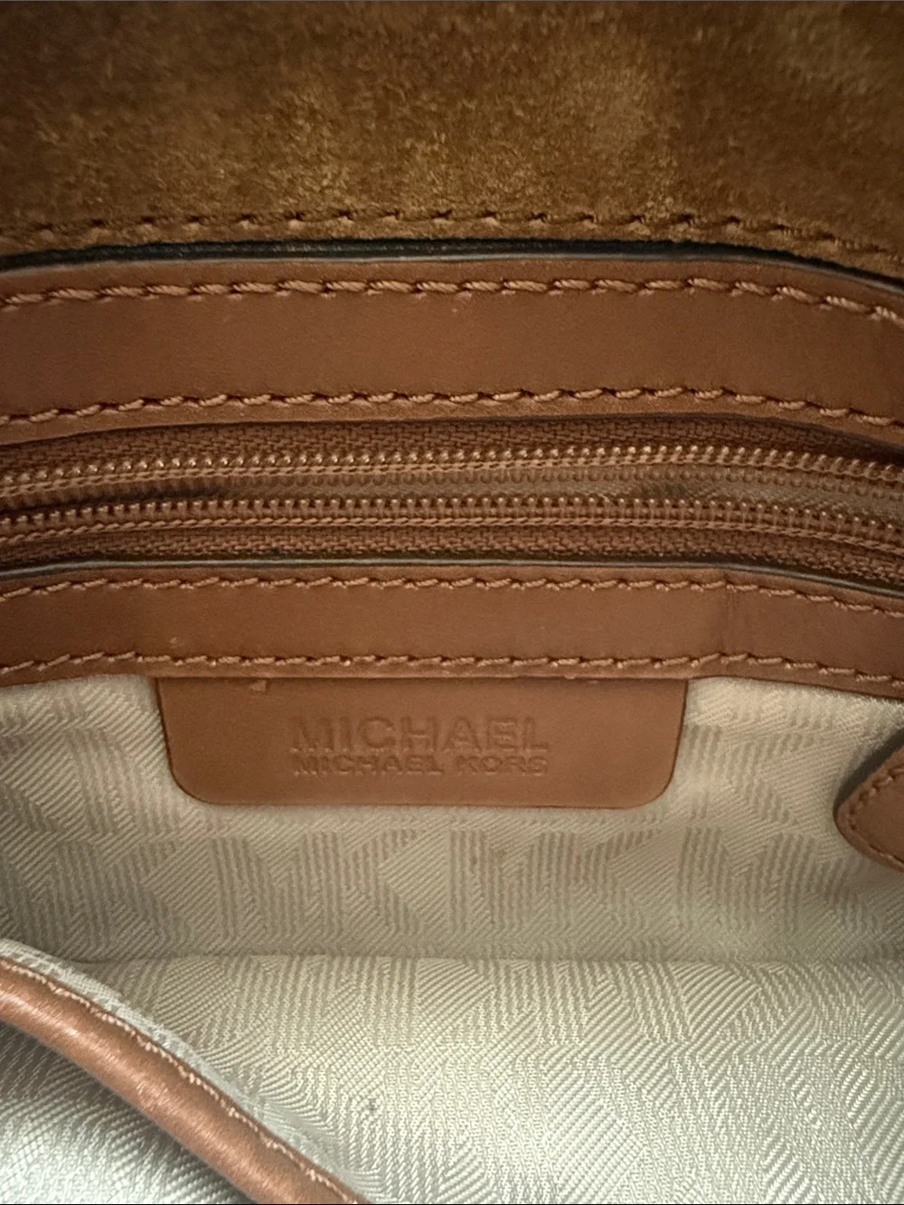 MICHAEL Michael Kors Brown Suede & Leather Crossbody Saddle Bag